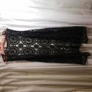Black Crocheted Vest
